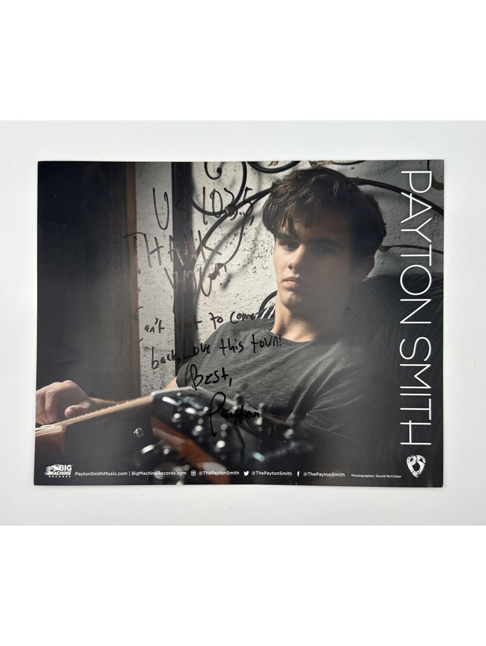 Payton Smith Autograph Signed 8x10 Flat US 103.5 Country Music Radio